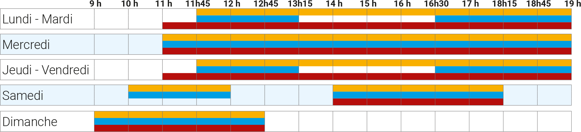 horaires période scolaire